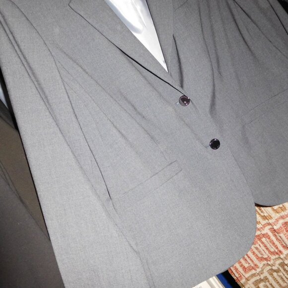 NWT CALVIN KLEIN GRAY SUIT JACKET BLAZER 24W WOMENS - Picture 3 of 7